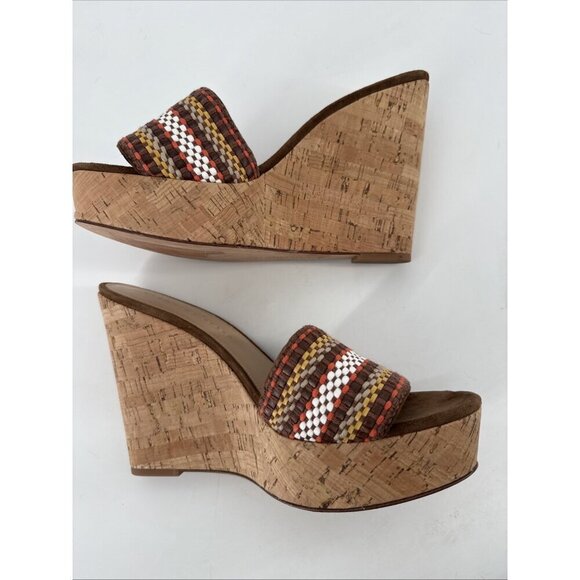 Veronica Beard Women's Size 9 Brown  Neutral Dali Woven Wedge Sandals Shoes - Picture 6 of 11